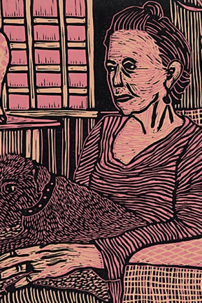 self portrait with dog